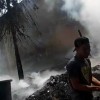 Penampakan saat ruang kelas SMAN 1 Luragung terbakar.